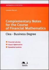 prezzi Complementary Notes for the Course of Financial Mathematics Clea Business Degree