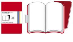 Moleskine large. Set 2 taccuini Volant a pagine bianche copertina rossa