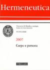 Hermeneutica. Corpo e persona
