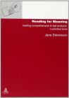 Reading for meaning. Reading, comprehension and text analisis: a practice book