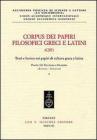 Corpus dei papiri filosofici greci e latini. Testi e lessico nei papiri di cultura greca e latina vol.1.2