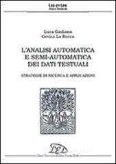 L analisi automatica e semi-automatica dei dati testuali. E-book