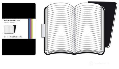 Moleskine. Set 2 taccuini Volant a righe copertina nera