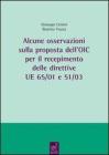 Alcune osservazioni sulla proposta dell'OIC per il recepimento delle direttive UE 65/01 e 51/03