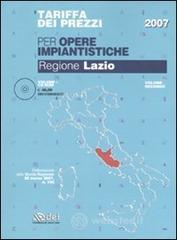 prezzi Tariffa dei prezzi per opere impiantistiche Regione Lazio Con CD ROM