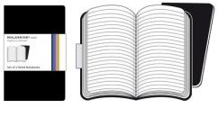 Moleskine. Set 2 taccuini Volant a righe copertina nera