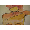 Egon Schiele - Nudo seduto con calze viola - Poster vintage originale anno 1994