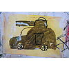 Jean-Michel Basquiat - Senza titolo 1981 (carro armato) - Poster vintage originale anno 2002