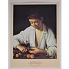 Michelangelo Merisi Caravaggio - Ragazzo che sbuccia un frutto - Poster vintage originale anno 2000