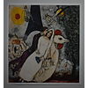 Marc Chagall - Sposi con Torre Eiffel 1938 - Poster vintage originale anno 2002