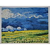 Vincent Van Gogh - Campo di grano sotto un cielo nuvoloso 1890 - Poster vintage originale anno 1996