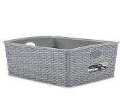 Stefanplast Elegance Cestino Rattan 36x29x13cm, Grigio (AZ)