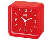 Trevi SLD 3820 Orologio al Quarzo con Sveglia, Grande Quadrante, Finitura Gommata, Movimento Silenzioso, Suoneria Elettronica, Rosso (AZ)