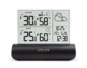 Explore Scientific WSH4501 Stazione meteorologica con display in vetro trasparente, pressione barometrica, temperatura e umidit? interna e esterna, sensore incluso, nero (AZ)