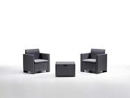 Bica 9073.4 Set Nebraska Salottino 2 Posti, Antracite, 155 x 150 x 79 cm (AZ)
