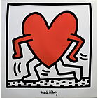 Keith Haring - Senza titolo 1984 (cuore rosso con gambe) - Poster vintage originale anno 1998