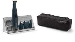 Rowenta TN3651 Nomad Mini Grooming Kit Easy Regolabarba, Pettini di Precisione da 3 mm e 6 mm, Impermeabile, Fino a 3 ore di Utilizzo, Accessorio Lama Rotante e Microlama di Precisione, Nero (AZ)