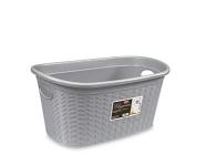 Stefanplast Elegance Cesta Rattan Senza Manico, Grigio, 58x36x26cm (AZ)