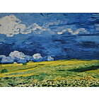 Vincent Van Gogh - Campo di grano sotto un cielo nuvoloso 1890 - Poster vintage originale anno 1996