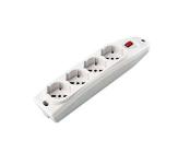 Poly Pool PP0398X Presa quadrupla pluristand + interr, Bianca (AZ)