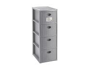 Stefanplast Elegance Cassettiera Slim Rattan, 4 Cassetti, Grigio, 29x37x80cm (AZ)