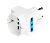Adattatore triplo pluristandard con spina tedesca 16 A 2P + T colore bianco (AZ)