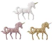 Unicorno Glitter In Plastica 3 Colori Assortiti