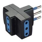 Adattatore multiplo 3 prese e spina 10 A nero (AZ)