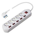 Poly Pool PP2509 Multiswitch ? Multipresa con 5 Prese Pluristandard (16A+10A+schuko) ? 5 Interruttori Singoli per Ogni Presa - Cavo di Alimentazione da 1,5 m ? Spina Salvaspazio 16A 2P+T (AZ)