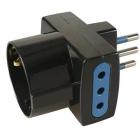 Adattatore multiplo pluristandard 2+1 - spina 10A nero (AZ)