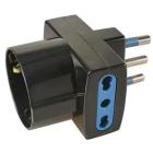 Adattatore pluristandard con spina 16A nero (AZ)