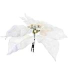 POINSETTIA CON CLIP BIANCA D 24 CM (AZ)