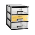 Porta minuteria medium 3 cassetti ESSENTIAL Nero, Giallo e Trasparente 18 x 23,9 x 30,2 cm STST40711 1