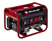 Einhell Generatore (Benzina) TC-PG 25/1/E5 (Pot. Continua 2.100?W, Corr. Nominale 9.1?A a 230V, Max. 2.400?W, Motore 4 Tempi a Basse Emissioni, 2x Prese da 230?V Incl. Voltometro, Serbatoio da 15?l) (AZ)