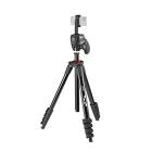 JOBY Compact Action Kit, Treppiede Smartphone/Fotocamera con Testa a Sfera, Attacco a Sgancio Rapido Universale ?-20?, Supporto Smartphone, Borsa Trasporto, Reflex, Mirrorless, Nero, Capacit? 1,5 Kg (AZ)