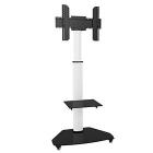 TECHLY 108910 Supporto a Pavimento con Mensola Trolley TV LCD/LED/Plasma 37-70" Bianco Bianco (AZ)