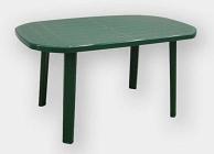 LI.G Tavolo da Giardino in Resina Ovale Colore Verde 135X85 CM (AZ)