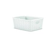 Stefanplast Elegance Cestino Rattan, Bianco, 25 x 19 x 10 cm (AZ)