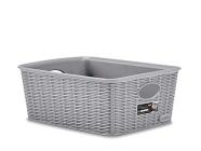 Stefanplast Elegance Cestino Rattan 25x19x10cm, Grigio (AZ)