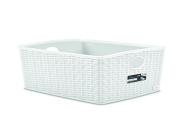 Stefanplast Elegance Cestino Rattan, Bianco, 36 x 29 x 13 cm (AZ)