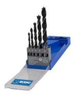 Krino 05010201 Set 5 Pezzi Punte Legno WS 4?10mm, Acciaio (AZ)