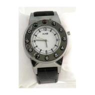Watch Phone Silver Leather Black