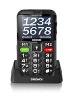 Brondi Amico Chic, Telefono cellulare GSM per anziani con tasti grandi, tasto SOS e funzione da remoto, dual SIM, volume alto, Nero (AZ)