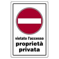 CARTELLO 30X20 PROP.PRIV.V/ACC. (AZ)