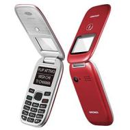 Brondi Window+ Telefono cellulare con apertura a conchiglia e flip attivo, Dual Sim, Display 1.77 pollici, Rosso (AZ)