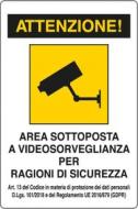 TARGA "AREA SOTTO VIDEOSORVEGL." 180X120 ADES PZ - 10 (AZ)