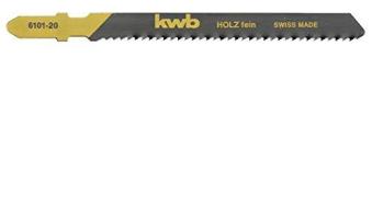 kwb 5 x Lame per seghetto alternativo Profi-Pack per legno 610125 (fine, acciaio al carbonio HCS, codolo monoblocco, T111B) a. o. per Einhell RT-JS 85 (AZ)