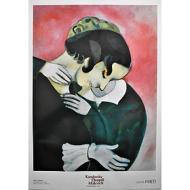 Marc Chagall - Gli amanti rosa 1916 - Poster vintage originale anno 1999