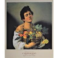 Michelangelo Merisi Caravaggio - Ragazzo con canestro di frutta - Poster vintage originale anno 2000