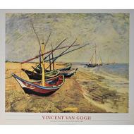 Vincent Van Gogh - Fishings boats on the beach at Saintes Maries de la mer 1888 - Poster vintage originale anno 1996